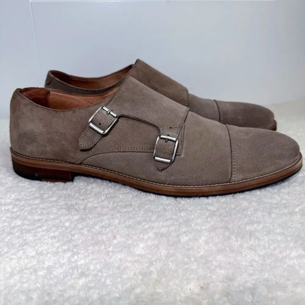 H&M SUEDE UPPERS AND LEATHER LINING MONKSTRAP US SIZE 11.5M MADE IN PORTUGAL